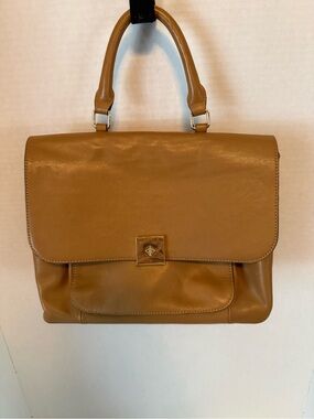 ANTONIO MELANI Camel Leather Top-Handle Satchel